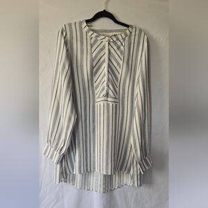 Soft Surroundings Nautical Stripe Blue/White Tunic  Top Size XL